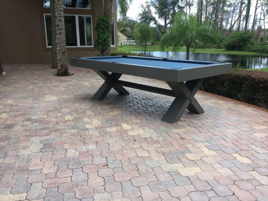X-AIR Outdoor Pool Table w/Premium Billiard Accessories | White Glove Delivery