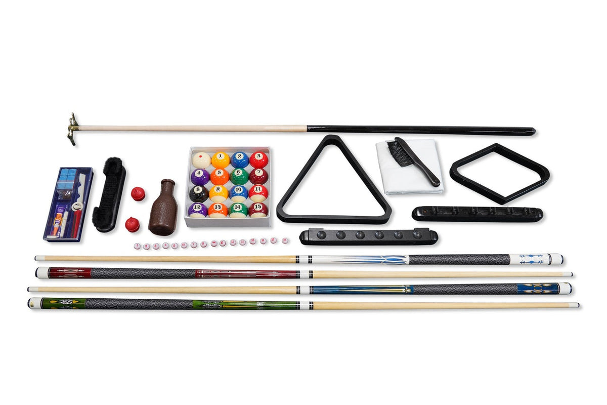CrissyCross Whitewash 8' Slate Pool Table | Dining Top Option