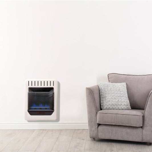 Factory Reconditioned Blue Flame Gas Heater – 10,000 BTU, Dual Fuel – Model# BF10M-B-R