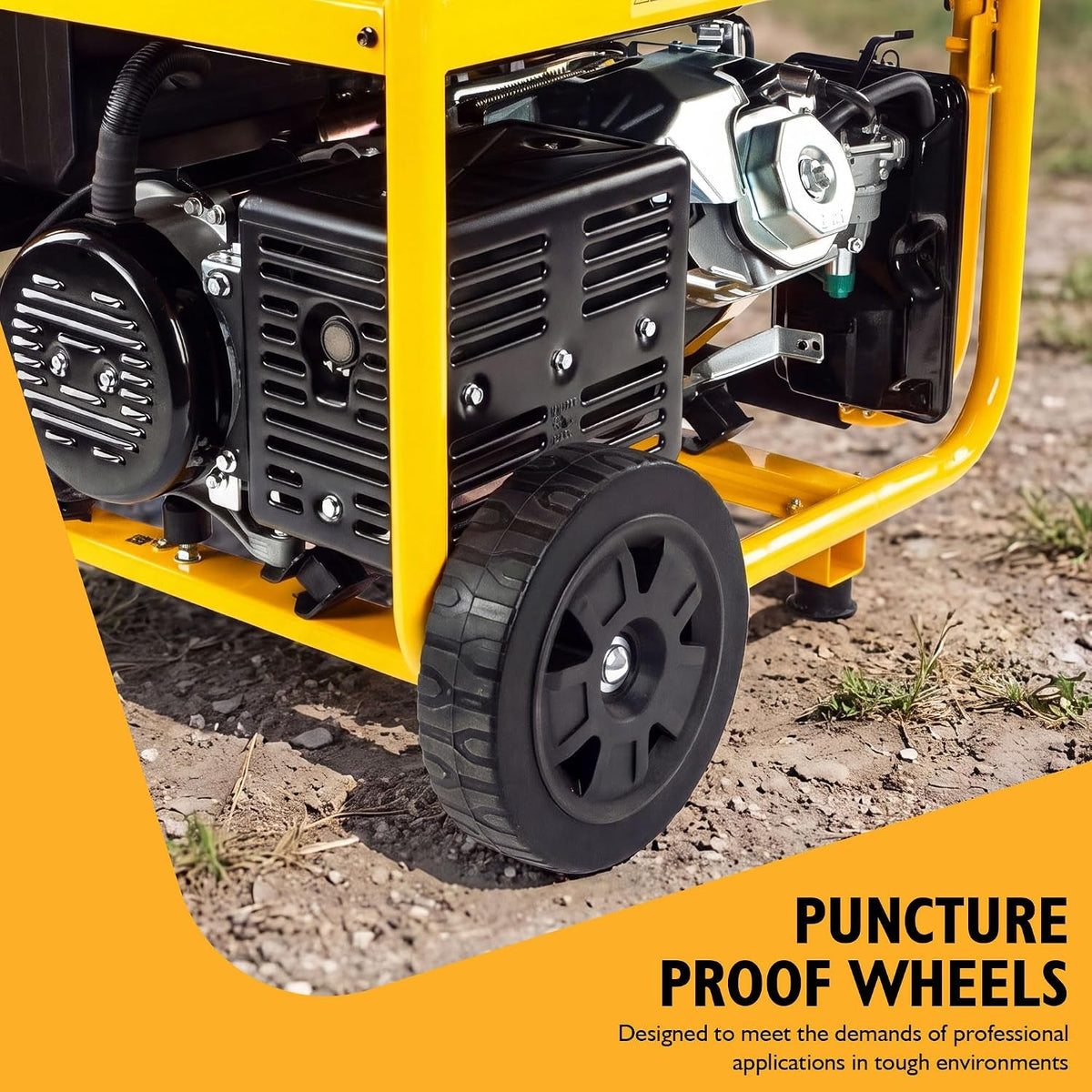 7.9Kw 9.8Kva Petrol Generator, 457Cc 15HP Site Generator, 115V & 230V, Electric & Recoil Start, 25L Fuel Tank, Wheel Kit, 3 Year Warranty
