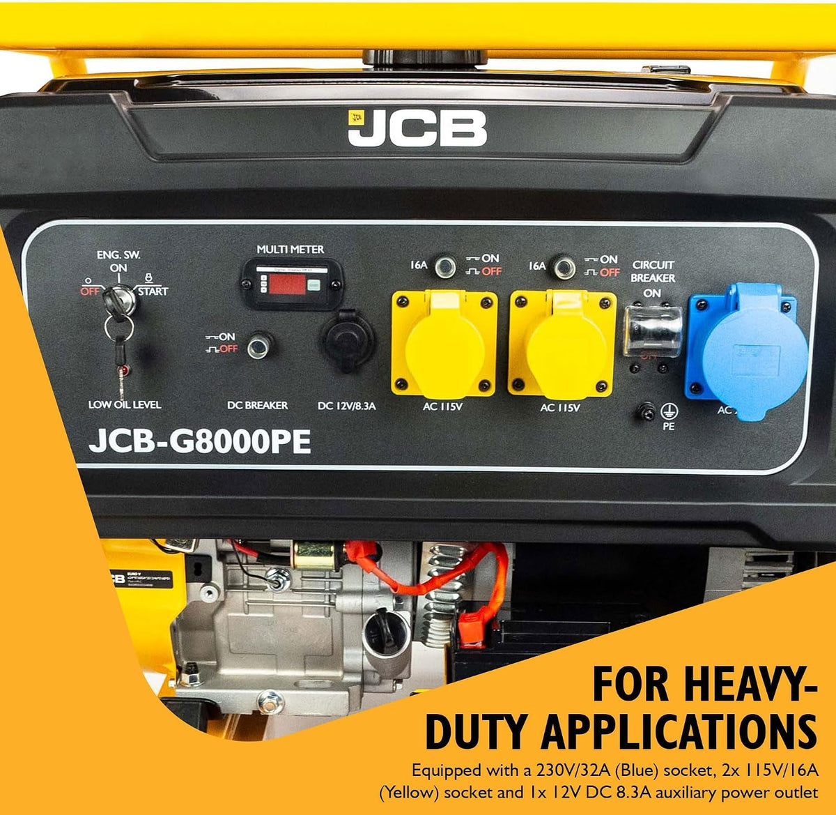 7.9Kw 9.8Kva Petrol Generator, 457Cc 15HP Site Generator, 115V & 230V, Electric & Recoil Start, 25L Fuel Tank, Wheel Kit, 3 Year Warranty