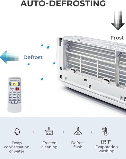 18000 BTU Air Conditioner Wall Split Wi Fi 5 in 1 Air Cooler Heater Dehumidifier Air Purifier Fan with Heat Pump Remote Control, App Control, 5.1 Kw A++ Rating, Pre Gassed