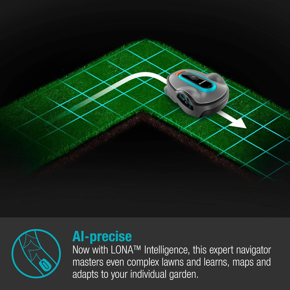 Smart SILENO Life 1000 M² Robot Lawnmower Set: Innovative LONA AI Technology, Controlled via App, Sensorcontrol, for Slopes up to 35%, Incl. Smart Gateway, EN Version, UK Plug (19702-68)