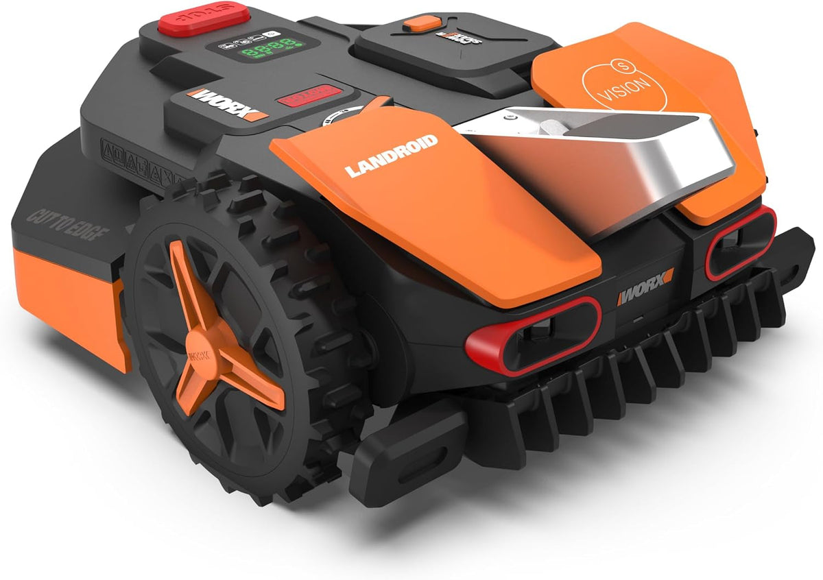 WR202E Landroid Vision Robotic Lawn Mower – 250M² Patented AIA Mowing Multi-Zone, Auto Charging, 20V Powershare Battery, Rain Sensor, Cut-To-Edge Technology, App-Controlled, 2025 Model