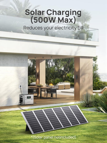2400W 2048Wh Portable Power Station,13 Outputs Solar Generator Control via App, Lifepo4 Battery Quick Charge in 1.5H, 240V AC Outlets for Home Emergency/Camping/Rv, P210,Silver