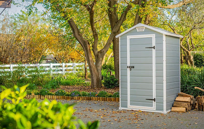 Manor Outdoor Garden Storage Shed, Grey, 4 X 3 Ft