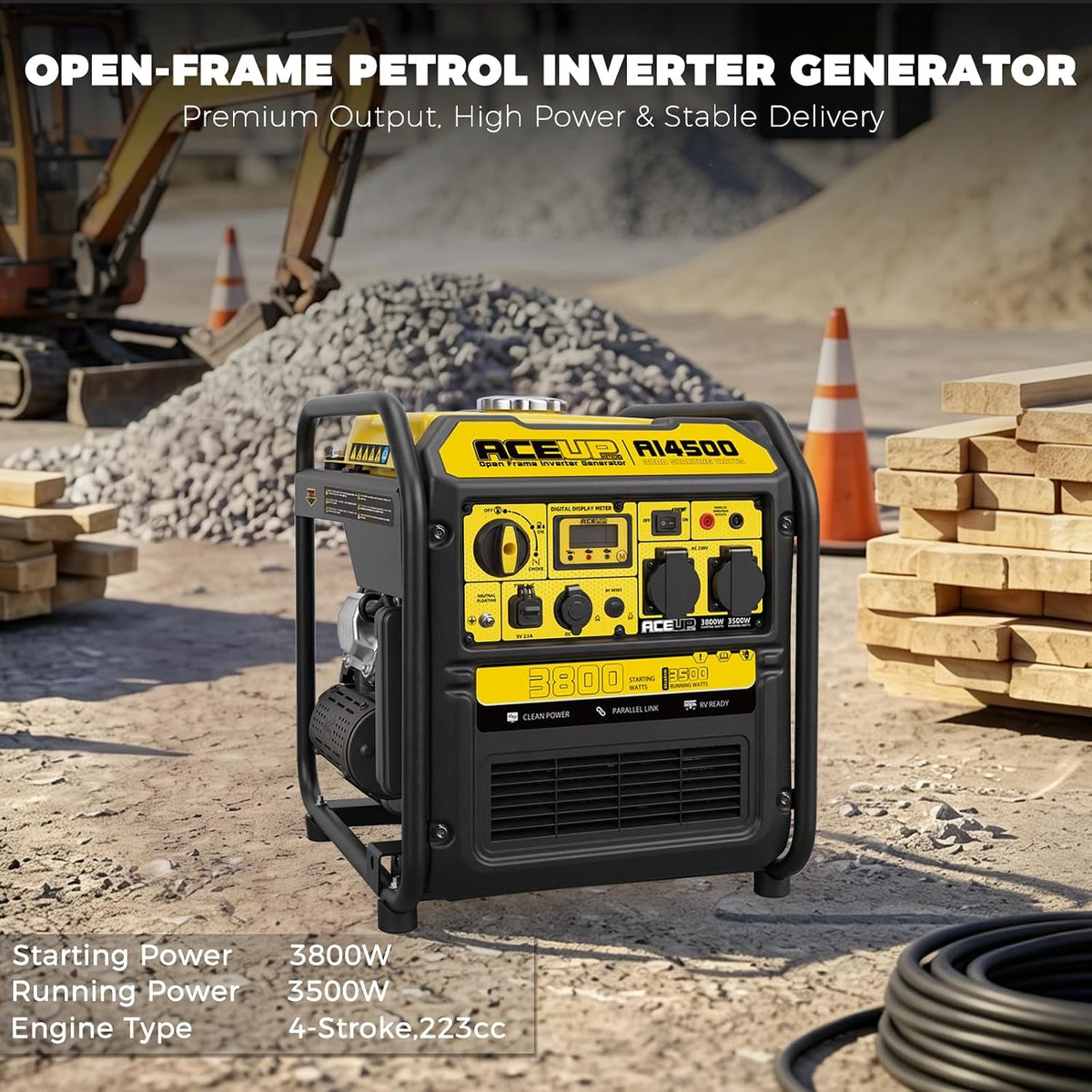 3800 Watt Inverter Pure Sine Wave Petrol Generator