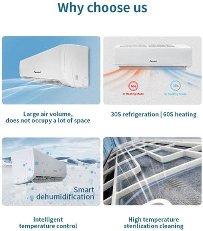18000 BTU Air Conditioner, Wall Split, Wi Fi, 5 in 1, Air Cooler, Dehumidifier, Heater, Air Purifier, Fan, with Heat Pump, Remote Control, 5.1 Kw, A++ Rating, App Control, Pre Gassed, R32