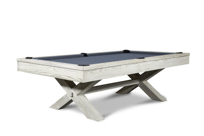 CrissyCross Whitewash 8' Slate Pool Table | Dining Top Option