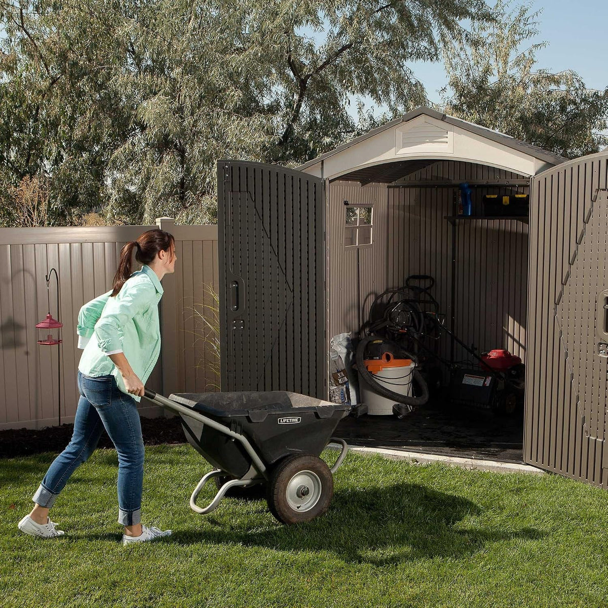 60190 7 X 7Ft Heavy Duty Plastic Shed, Beige