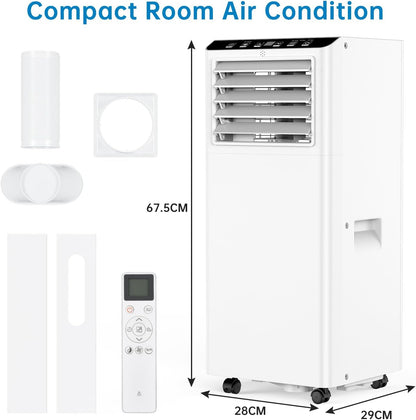 Portable Air Conditioner 12000 BTU, Cool Heat Dehumidify Fan, Energy Saving AC for Bedroom Office, Remote Control, Sleep Mode, Quiet Operation with Window Kit