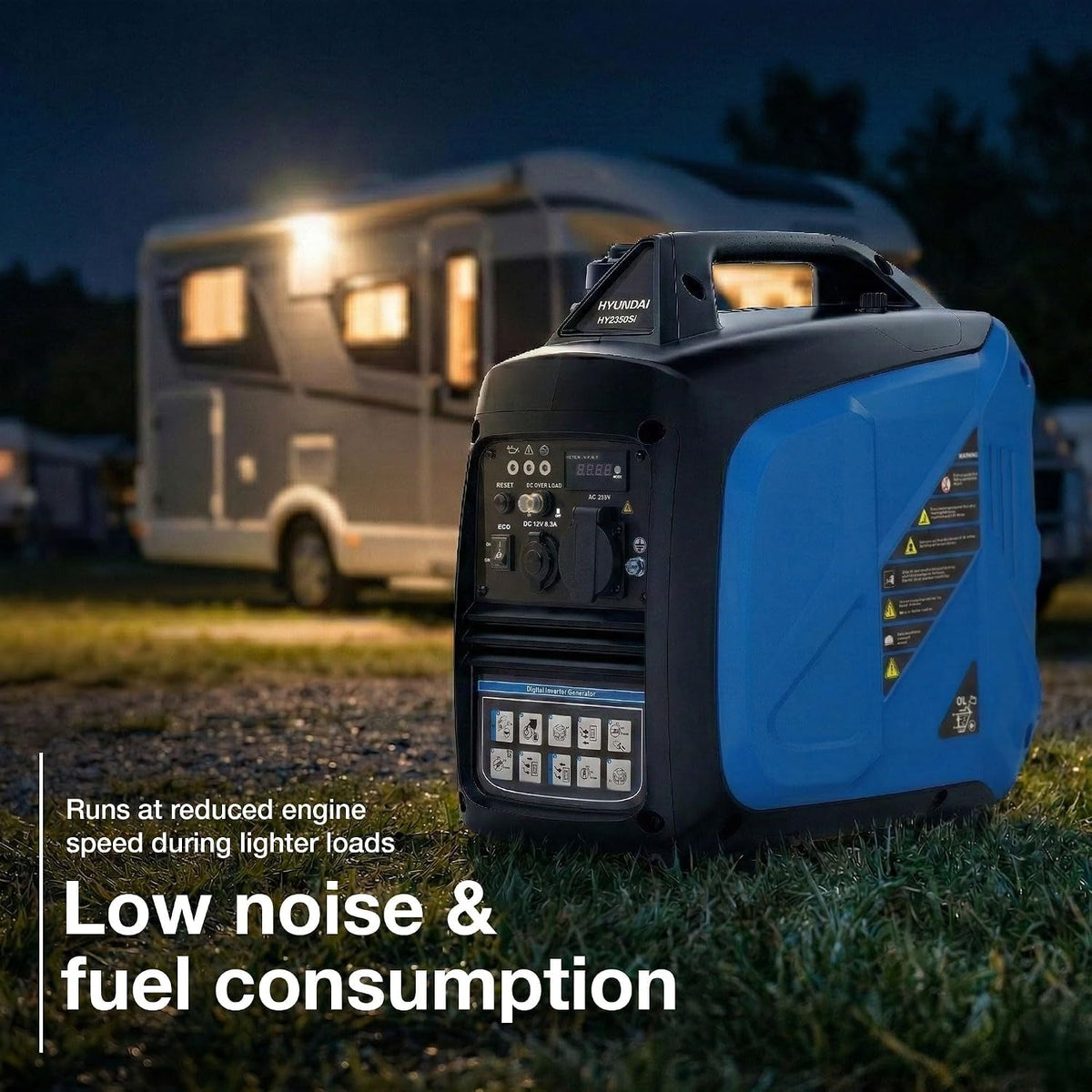 2.0Kw Petrol Inverter Generator, 1.8Kw Continuous Power, Pure Sine Wave, 62Dba Noise, Portable Power for Camping and Caravans