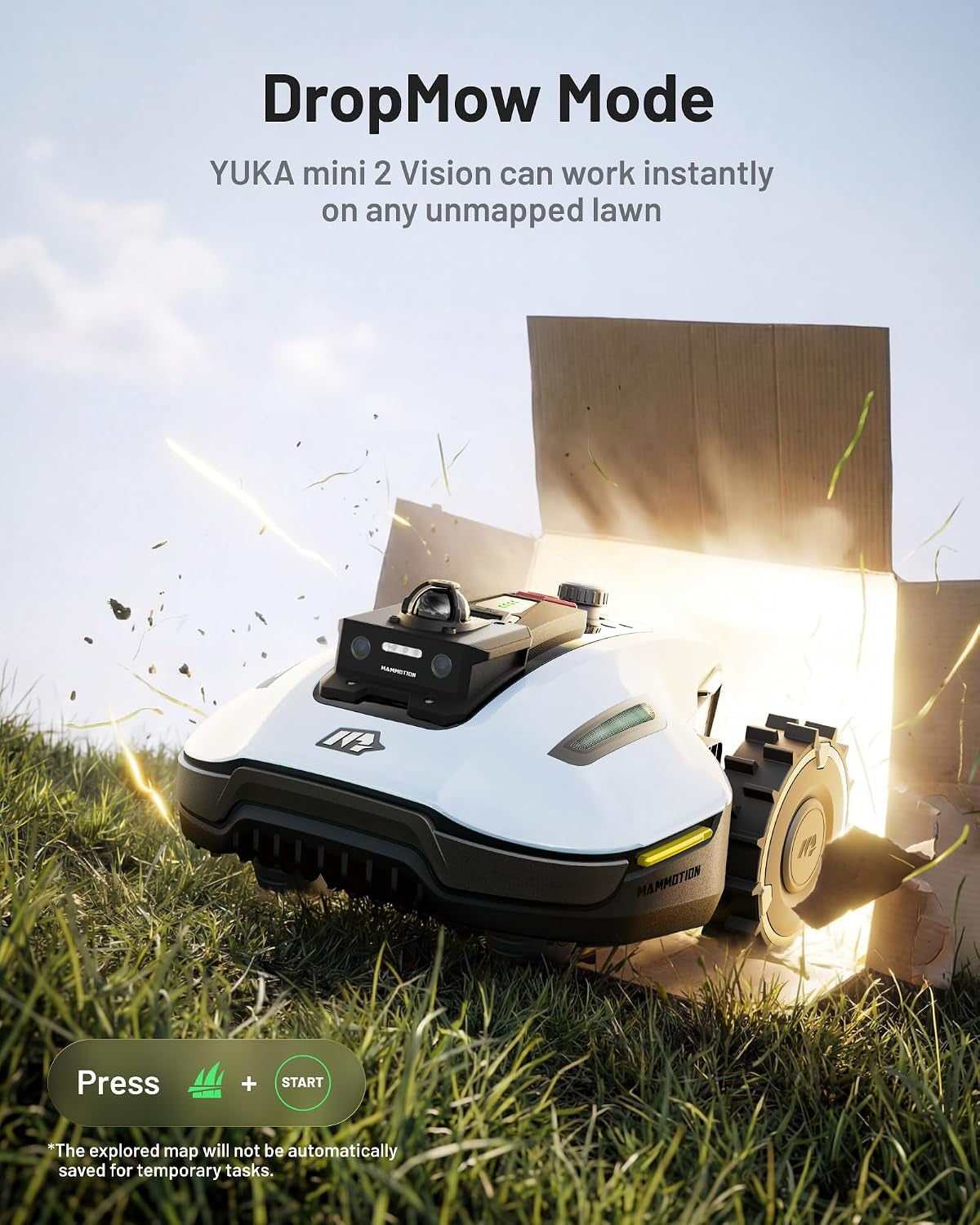 YUKA Mini 2 800 Lidar Perimeter Cordless Robot Lawn Mower