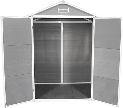 Plastic Sheds Garden Storage Outdoor Shed House, Grey, 6 X 4'(C), SLGJF3