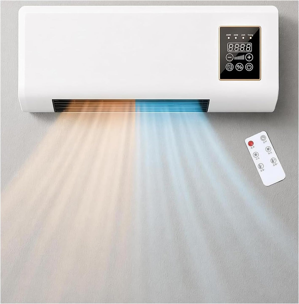 3-In-1 Ductless Portable Split Air Conditioner with Remote, Cool & Heat Fan | Wall Mounted, No Window, 42Db Quiet Operation, 24H Timer & Remote, 14000 BTU Bladeless Cool Heat Dehumidifier Fan