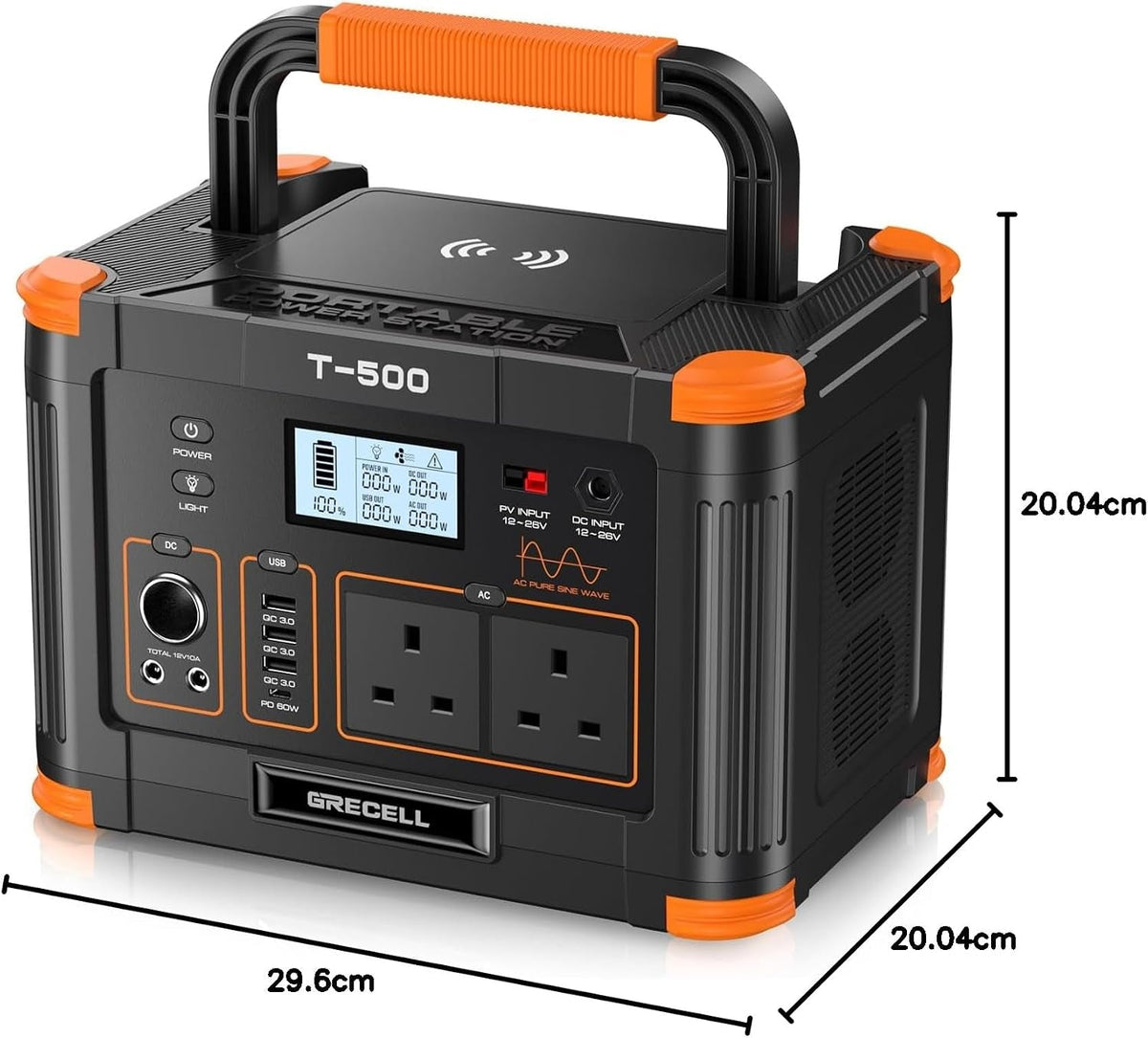 Portable Power Station 500W,  519Wh Outdoor Solar Generator