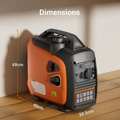 2400W Petrol Inverter Generator, Silent Portable for Camping