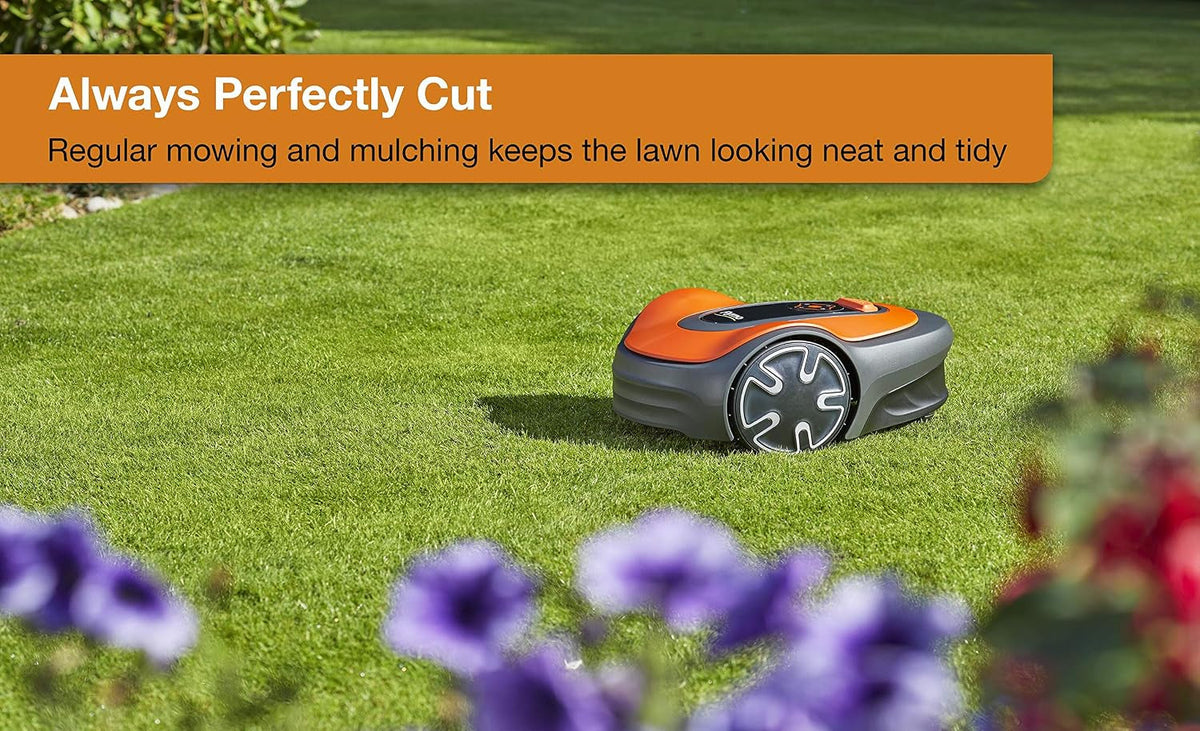 Easilife 150 GO Robotic Lawn Mower - Cuts up to 150 Sq M, Ultra Quiet Mowing & FLY072 X9 1200R Robotic Metal Blades - 595286601