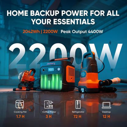 2000V2, 2200W Portable Power Station with DC8020 Car Charger Cable