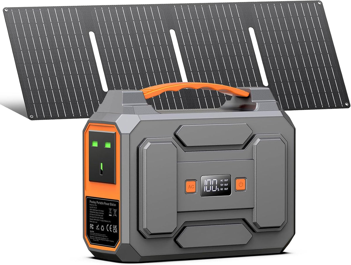 97.68Wh Portable Power Station with 40W Solar Panel,Camping
