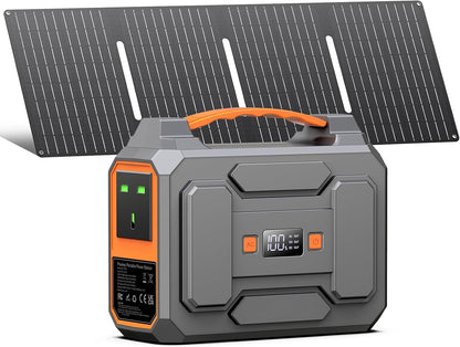 97.68Wh Portable Power Station with 40W Solar Panel,Camping