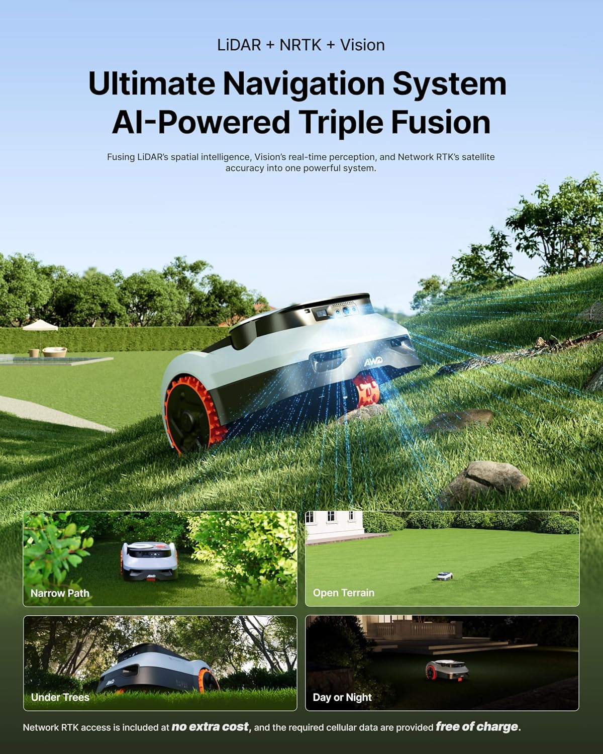 Segway  I210 Lidar Pro Robotic Lawn Mower with Garage M for 1000 M²