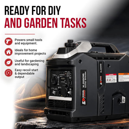 Excel Power Xl2250Is Inverter Petrol Generator - 2000W Peak 1800W Rated with 4.8L Fuel Tank | Quiet Portable Power Supply for Camping, Caravan, Motorhome, Outdoor Adventures & Home Backup