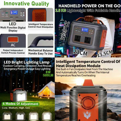 Rexhan 300W Portable Power Station, Lifepo4 Battery, Mobile Battery Power, Solar Generator, Emergency Outdoor Power, 50W Solar Panel, 2025 Version, 240V AC Outlet, Rvs, Camping, Outdoor, USB-C (300W)