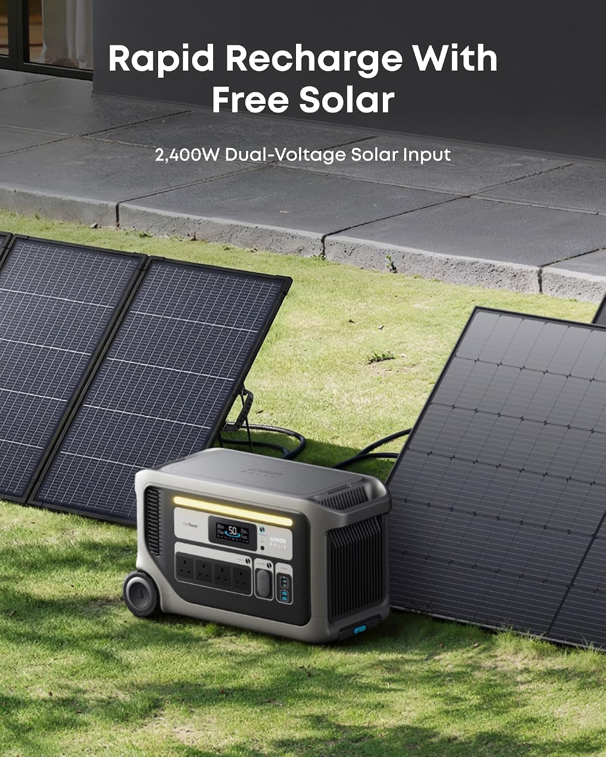 F3000, 3600W 3072Wh Power Station with 2X 400W Solar Panel