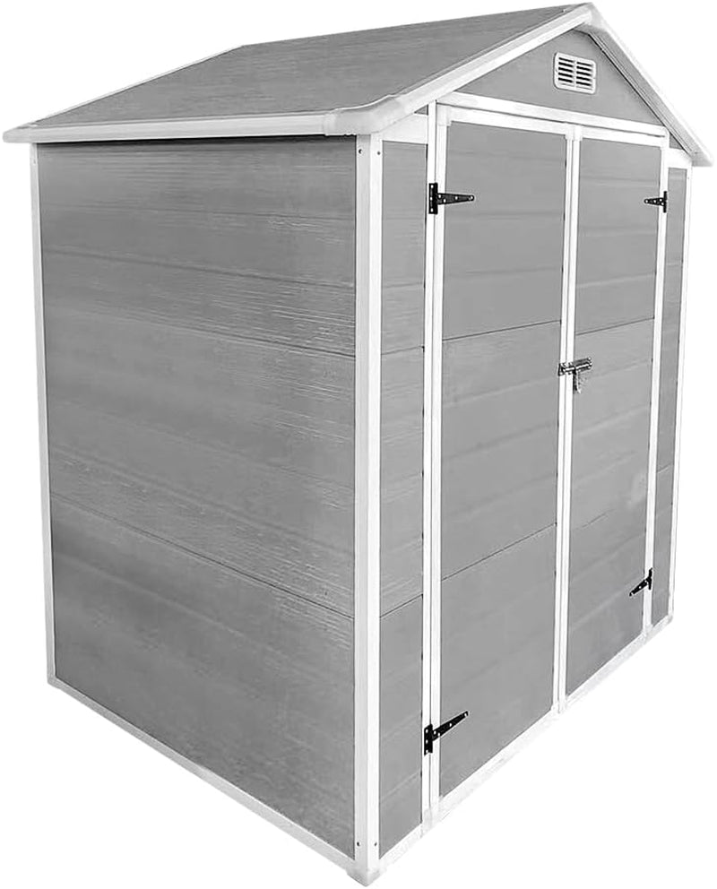 Plastic Sheds Garden Storage Outdoor Shed House, Grey, 6 X 4'(C), SLGJF3