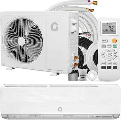 12000 BTU Mini Split Air Conditioner Heat Pump System, Enabled for Wifi 20 SEER2 208V - 230V AC Duct Free Cooling up to 750 Sqm Ft, Compatible with Alexa, Kit