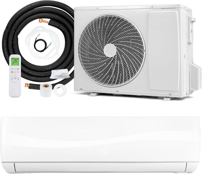 24000 BTU Air Conditioner Wall Split, 5 in 1 Air Conditioning Unit Heater Dehumidifier Air Purifier Fan with Heat Pump, Remote & Installation Kit, A++ Rating, Inverter, Wall AC Unit for 139㎡