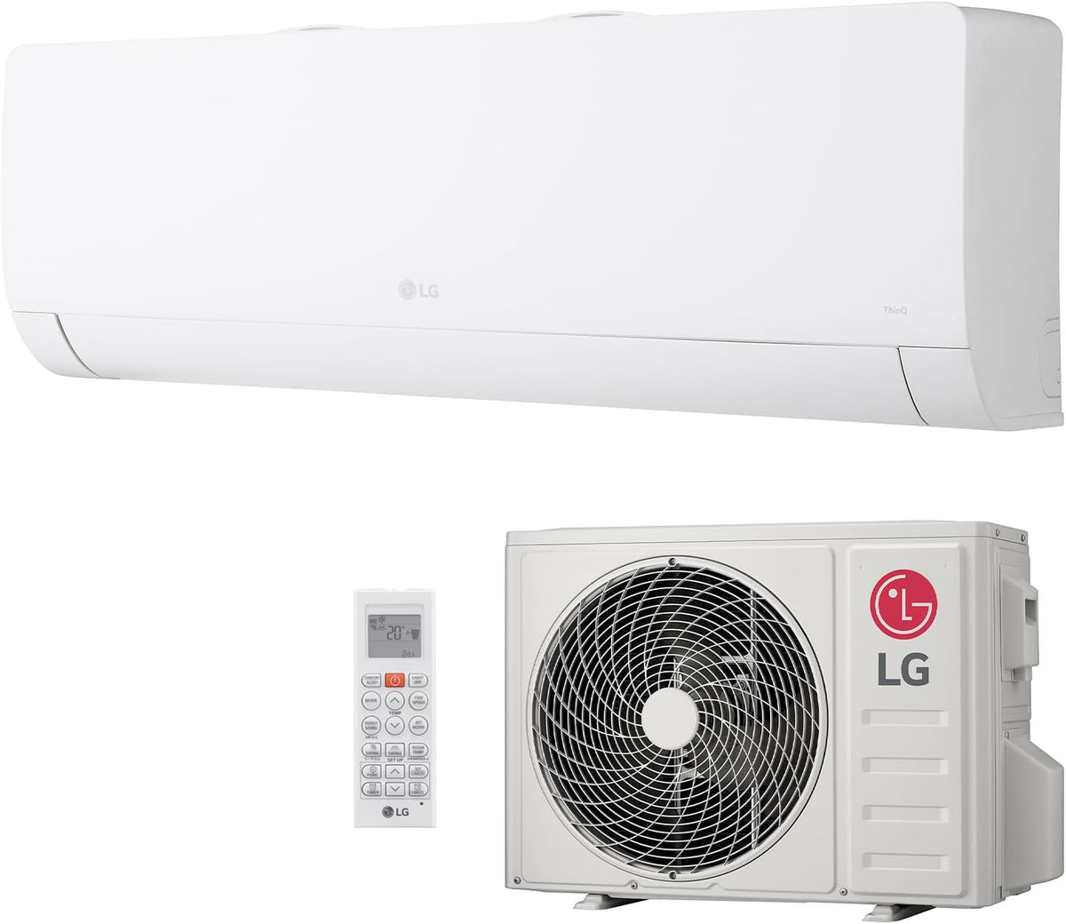 Mono Split Air Conditioner Libero WZ (WZ12AWN.SNU1 + WZ12AWU.SUU1), 12000 Btu, Air Conditioner with R32 Heat Pump, Integrated Wifi, A++/A+, Matte White