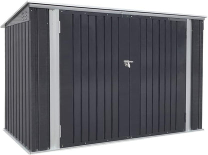 Garden Storage Shed Bike Metal Pent Tool Shed House Galvanized Steel Can Put 3-4 Bicycles (D105X W210X H130Cm)