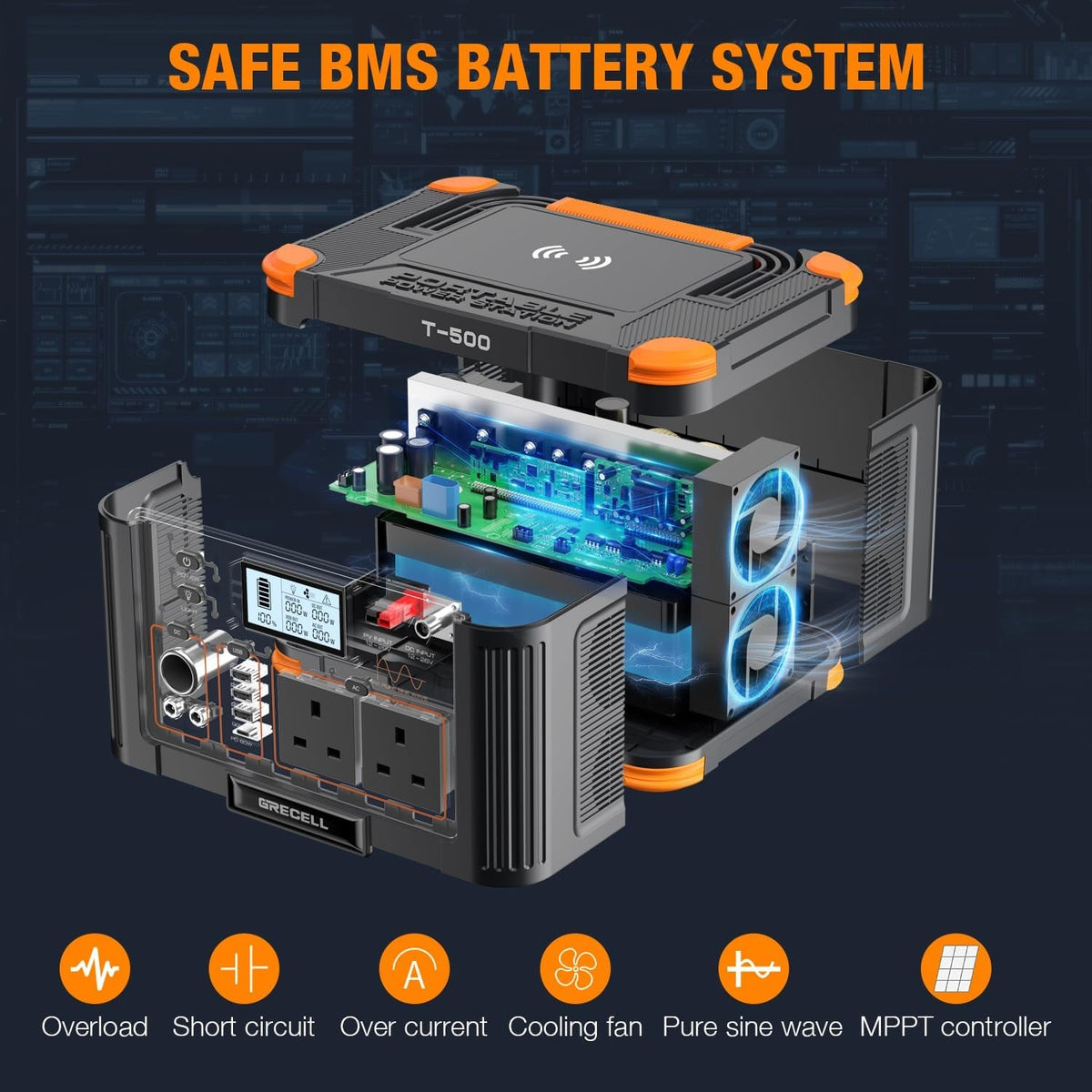 Portable Power Station 500W,  519Wh Outdoor Solar Generator