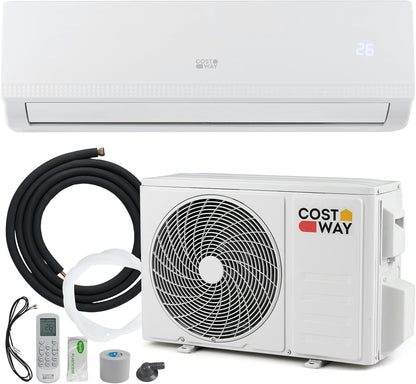9000 BTU Air Conditioner Wall Split, 5 in 1 Air Cooler Heater Dehumidifier Air Purifier Fan with Heat Pump & Remote Control, A++ Efficiency, 2.6 Kw, Inverter, Installation Kit Included