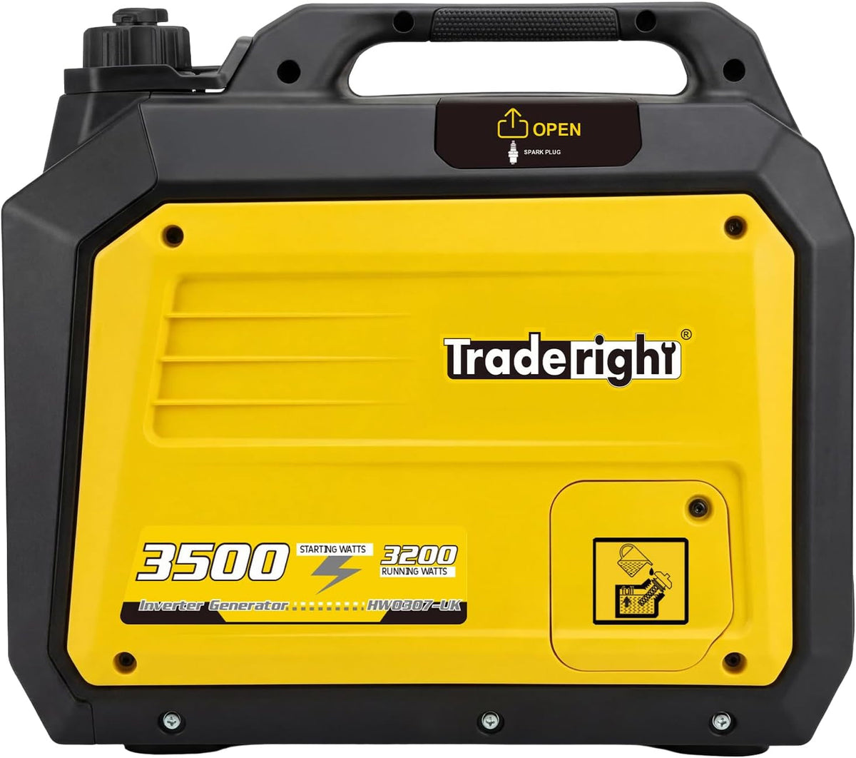 Tradreright 3500W Portable Inverter Generator Petrol Generator, 4 Stroke Silent Pure Sine Wave Generator for Camping, RV Travel, Home, or Job Sites