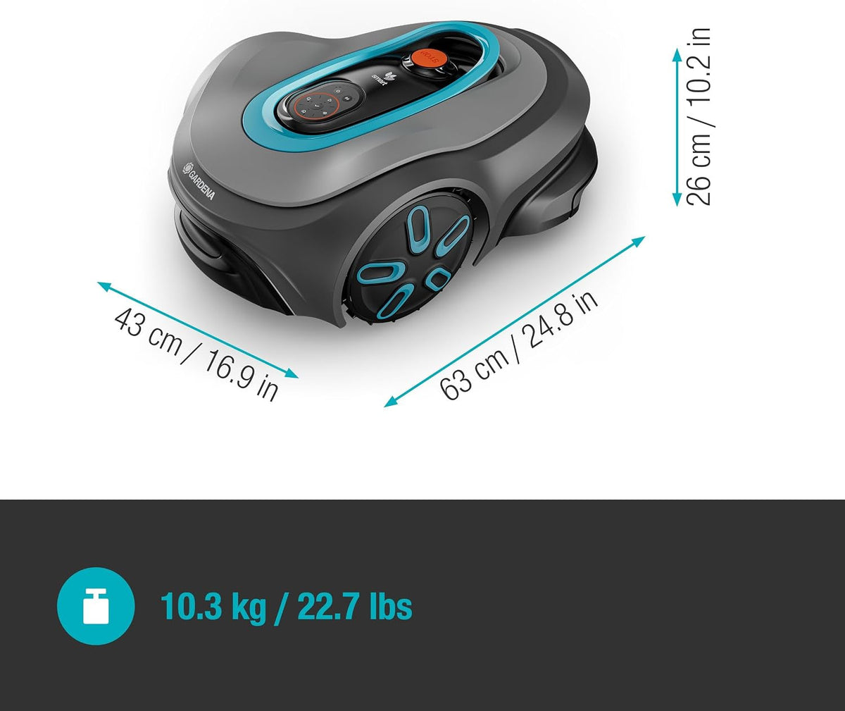 Smart SILENO Max 800 M² Robotic Lawnmower, for Lawns up to 800 M², LONA Intelligence, Trim-To-Edge, Duoconnect, Quiet Operation, Intelligent Mower with App Control, UK Plug (19901-28)