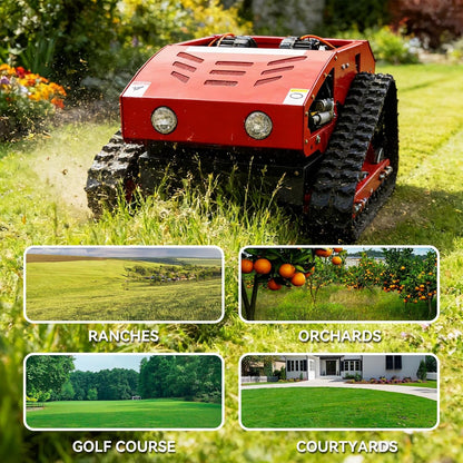 Remote-Controlled Lawnmower, 9Hp Hybrid Tracked Robotic Lawnmower, 55Cm Cutting Width, Remotely Adjustable Cutting Height, All-Terrain Self-Charging Operation, Suitable for Various Scenarios