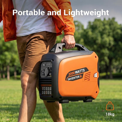 2400W Petrol Inverter Generator, Silent Portable for Camping