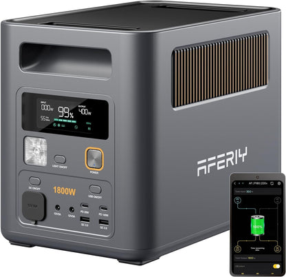 P180Pro 1024Wh Portable Power Station, Expandable to 5120Wh, Fast Charging 0-90% in 60 Minutes, Lifepo4 Portable Battery with UPS, BMS, Solar Power Station for Camping, Home, Office