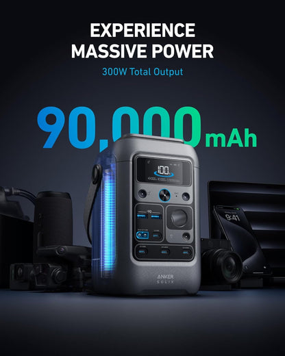 SOLIX C300 DC, 288Wh 300W DC Power Bank, Portable Power Station