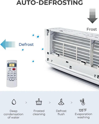 12000 BTU Air Conditioner Wall Split Wi Fi 5 in 1 Air Cooler Heater Dehumidifier Air Purifier Fan with Heat Pump Remote Control, 3.4 Kw A++ Rating, App Control, Pre Gassed