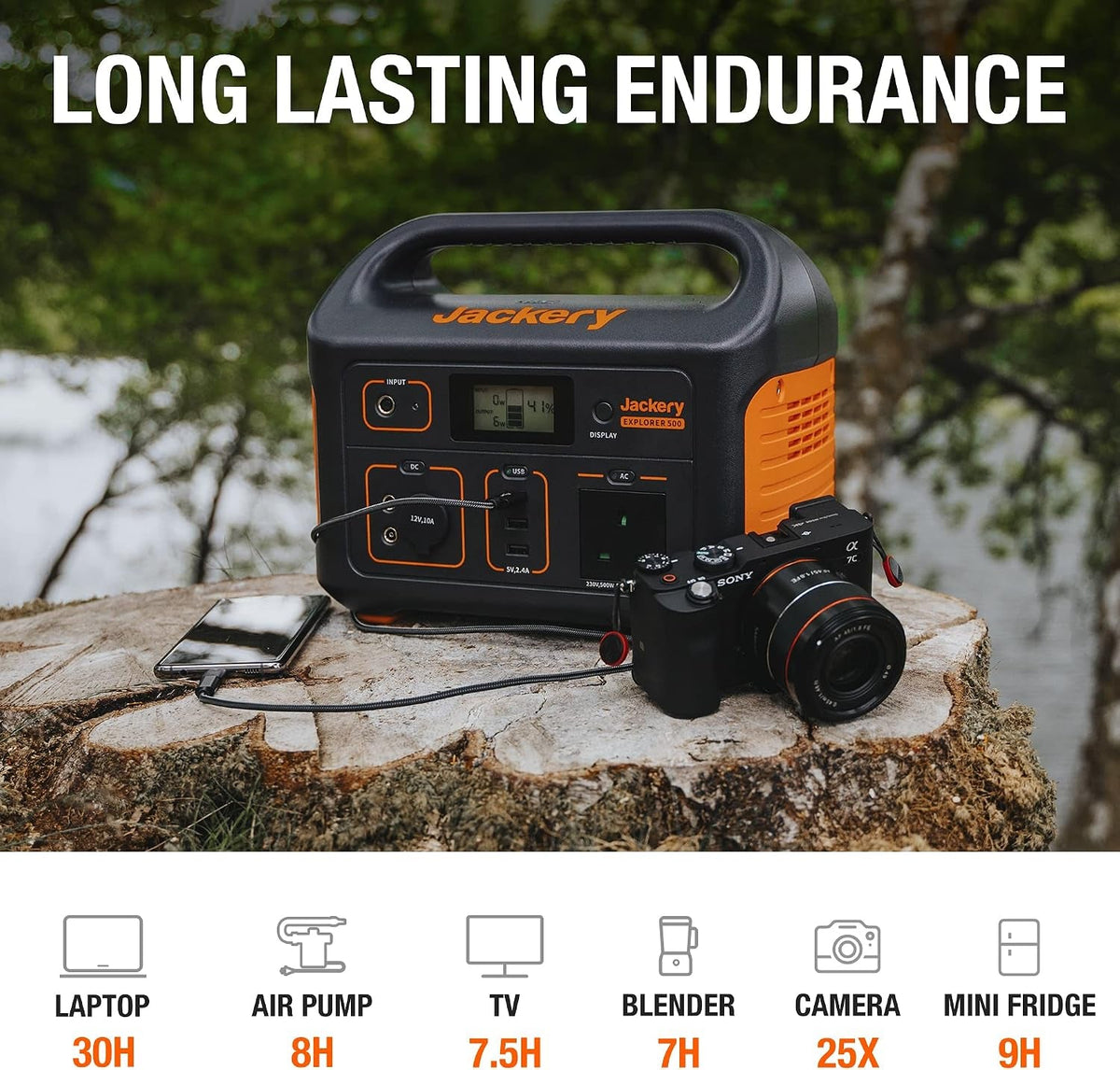 Explorer 500 Portable Power Station, 518Wh Compact Backup Power