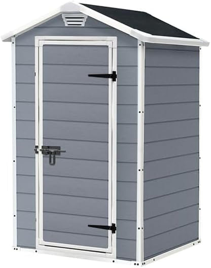 Manor Outdoor Garden Storage Shed, Grey, 4 X 3 Ft