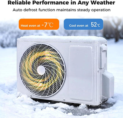 18000 BTU Air Conditioner Wall Split, 5 in 1 Air Conditioning Unit Heater Dehumidifier Air Purifier Fan with Heat Pump, Remote & Installation Kit, A++ Rating, Inverter, Wall AC Unit for 116㎡