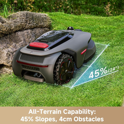 Lidax Ultra 800 Robot Lawnmower without Boundary, Recommended 800 ㎡, Ai-Assisted Auto Mapping, U-Shape Path Planning, Dual-Vision Obstacle Avoidance, Edge Cutting, Complex Terrain, App Control