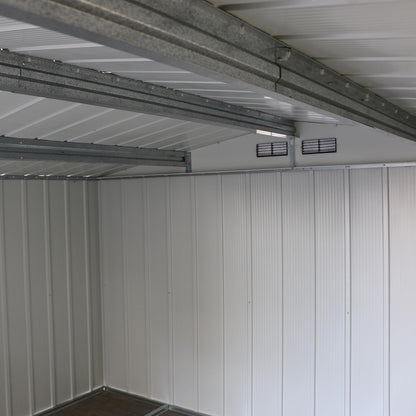 ECO 10 X 8 (7.80 M2) Metal Garden Storage Shed, Hot-Dipped Galvanized Metal Shed, Tool Storage Shed, Strong Reinforced Roof Structure, Maintenance-Free Metal Shed, Anthracite