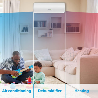 Iqool plus 12,000 BTU A+++ Smart Wall Split Air Conditioner & Heat Pump, Wi‑Fi/Voice Control, “I Feel” Sensor, Self‑Cleaning, Blue‑Fin Coating, Includes 5 M Pipe Kit with 5 Years Warranty