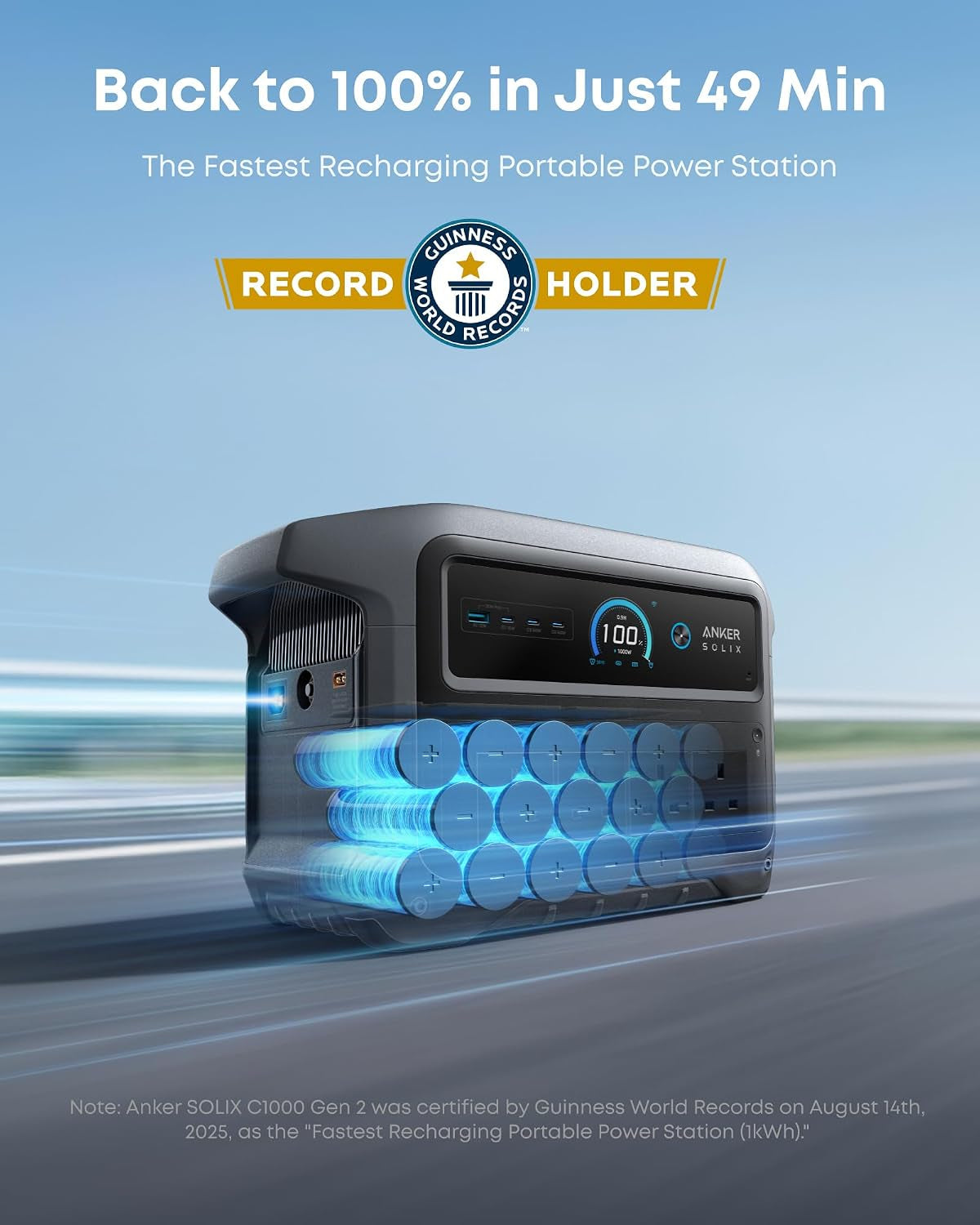 SOLIX C1000 Gen 2 with AC Charging Cable, 2000W 1024Wh Power Station